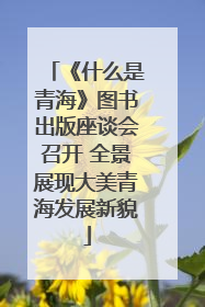 《什么是青海》图书出版座谈会召开 全景展现大美青海发展新貌