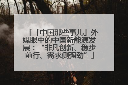 「中国那些事儿」外媒眼中的中国新能源发展：“非凡创新、稳步前行、需求侧强劲”