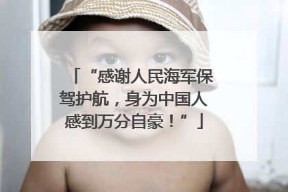 “感谢人民海军保驾护航，身为中国人感到万分自豪！”