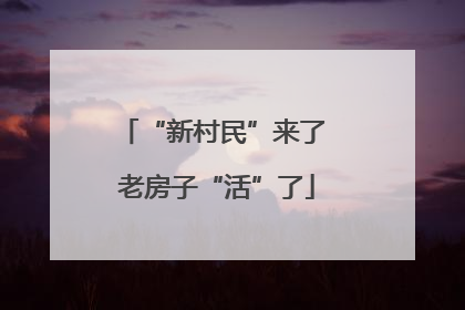 “新村民”来了 老房子“活”了