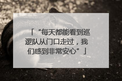 “每天都能看到巡逻队从门口走过，我们感到非常安心”