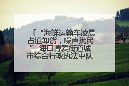 “海鲜运输车凌晨占道卸货，噪声扰民” 海口博爱街道城市综合行政执法中队：将联合交警加强长堤路一带巡逻