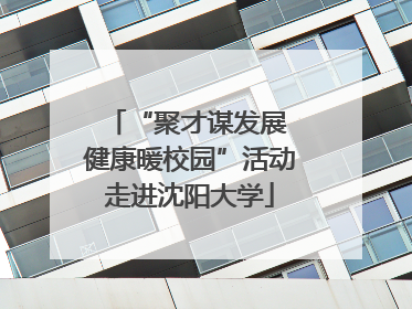 “聚才谋发展 健康暖校园”活动走进沈阳大学