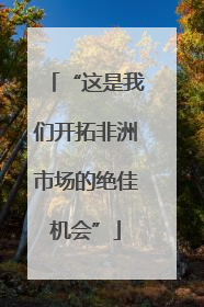 “这是我们开拓非洲市场的绝佳机会”
