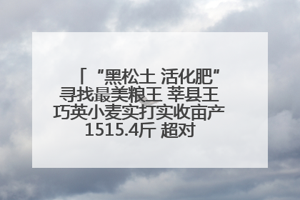 “黑松土 活化肥”寻找最美粮王 莘县王巧英小麦实打实收亩产1515.4斤 超对照田144斤！