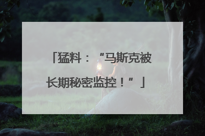 猛料：“马斯克被长期秘密监控！”