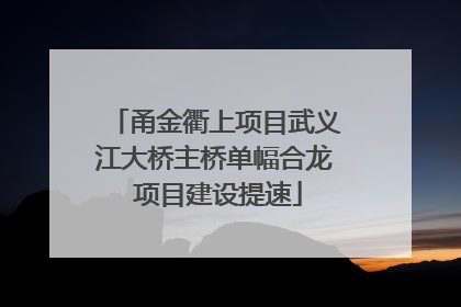 甬金衢上项目武义江大桥主桥单幅合龙 项目建设提速