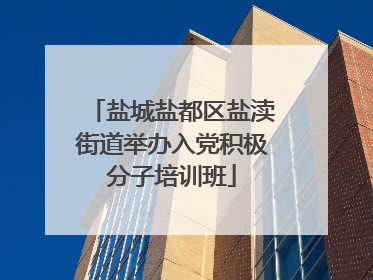 盐城盐都区盐渎街道举办入党积极分子培训班