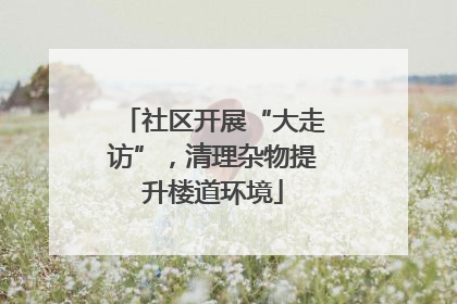 社区开展“大走访”，清理杂物提升楼道环境