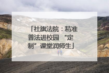 社旗法院：精准普法进校园 “定制”课堂润师生