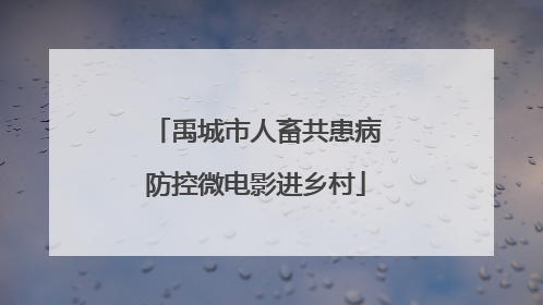 禹城市人畜共患病防控微电影进乡村