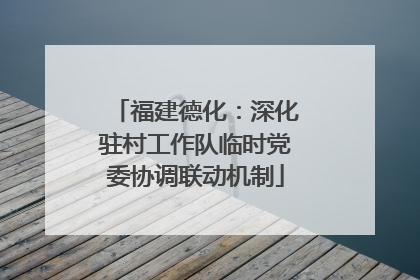 福建德化：深化驻村工作队临时党委协调联动机制