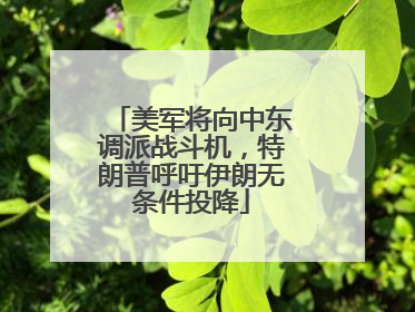 美军将向中东调派战斗机，特朗普呼吁伊朗无条件投降