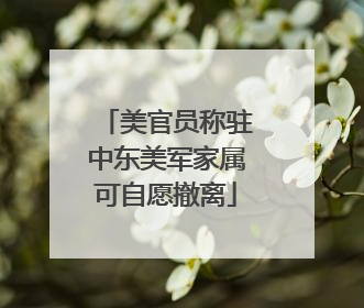 美官员称驻中东美军家属可自愿撤离