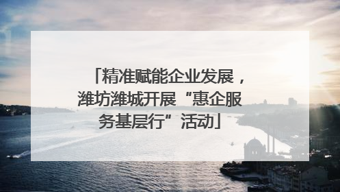 精准赋能企业发展，潍坊潍城开展“惠企服务基层行”活动