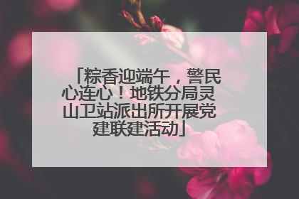 粽香迎端午，警民心连心！地铁分局灵山卫站派出所开展党建联建活动