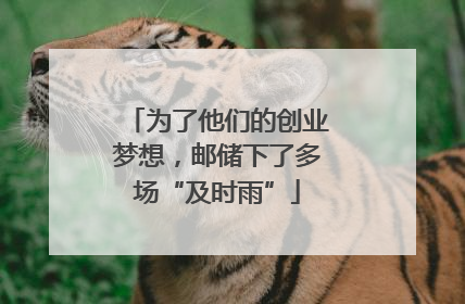 为了他们的创业梦想，邮储下了多场“及时雨”