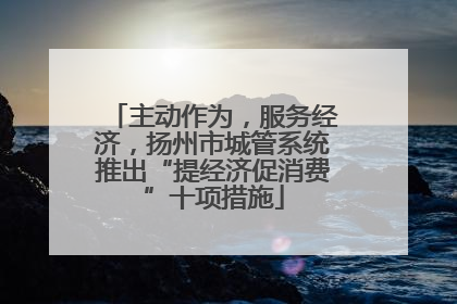 主动作为，服务经济，扬州市城管系统推出“提经济促消费”十项措施