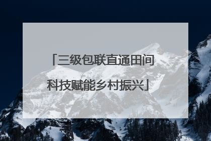 三级包联直通田间 科技赋能乡村振兴