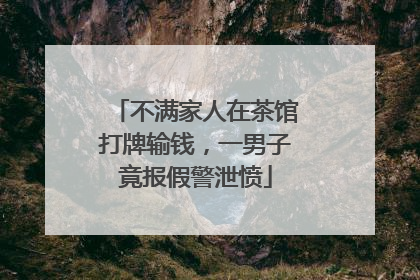 不满家人在茶馆打牌输钱，一男子竟报假警泄愤