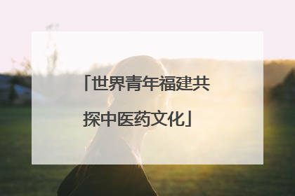 世界青年福建共探中医药文化