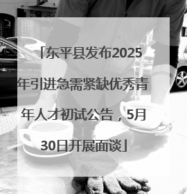 东平县发布2025年引进急需紧缺优秀青年人才初试公告，5月30日开展面谈