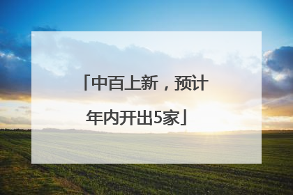 中百上新，预计年内开出5家