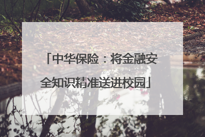 中华保险：将金融安全知识精准送进校园