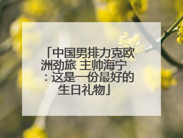 中国男排力克欧洲劲旅 主帅海宁：这是一份最好的生日礼物