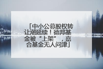 中小公募股权转让潮延续！德邦基金被“上架”，嘉合基金无人问津