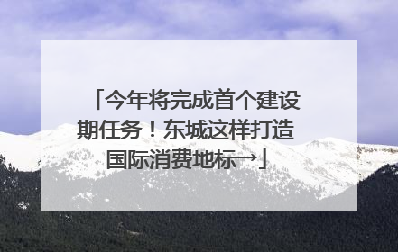 今年将完成首个建设期任务！东城这样打造国际消费地标→