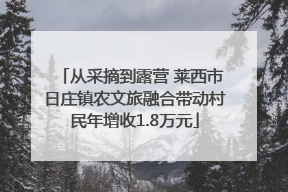 从采摘到露营 莱西市日庄镇农文旅融合带动村民年增收1.8万元