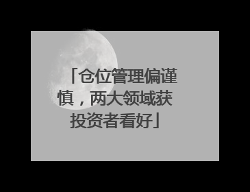仓位管理偏谨慎，两大领域获投资者看好