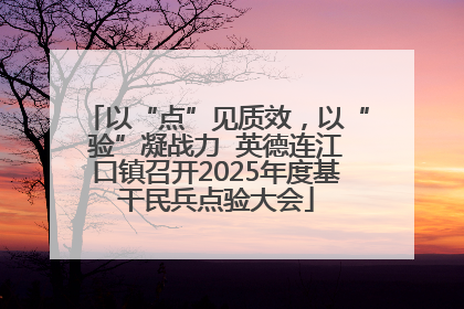 以“点”见质效，以“验”凝战力  英德连江口镇召开2025年度基干民兵点验大会