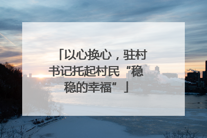 以心换心，驻村书记托起村民“稳稳的幸福”