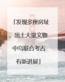 发现多座房址、出土大量文物 中乌联合考古有新进展