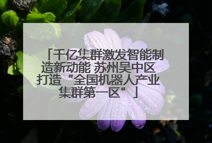 千亿集群激发智能制造新动能 苏州吴中区打造“全国机器人产业集群第一区”