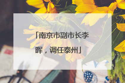 南京市副市长李晖，调任泰州