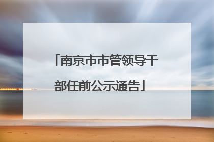 南京市市管领导干部任前公示通告