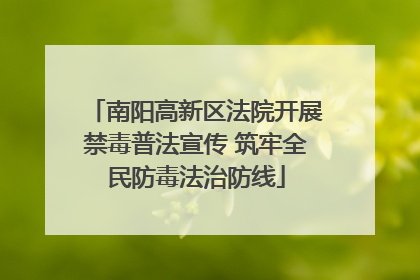 南阳高新区法院开展禁毒普法宣传 筑牢全民防毒法治防线