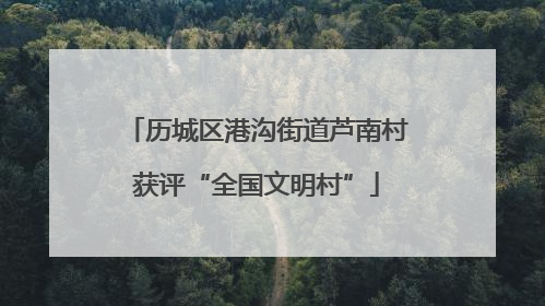 历城区港沟街道芦南村获评“全国文明村”