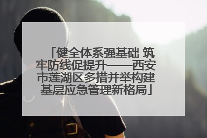 健全体系强基础 筑牢防线促提升——西安市莲湖区多措并举构建基层应急管理新格局