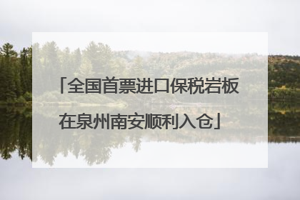 全国首票进口保税岩板在泉州南安顺利入仓