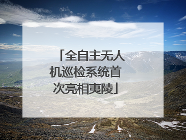 全自主无人机巡检系统首次亮相夷陵
