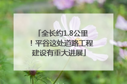 全长约1.8公里！平谷这处道路工程建设有重大进展