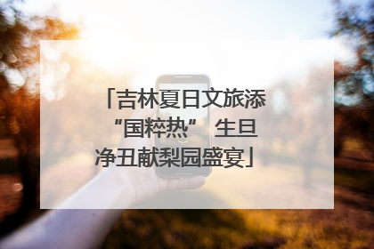 吉林夏日文旅添“国粹热” 生旦净丑献梨园盛宴