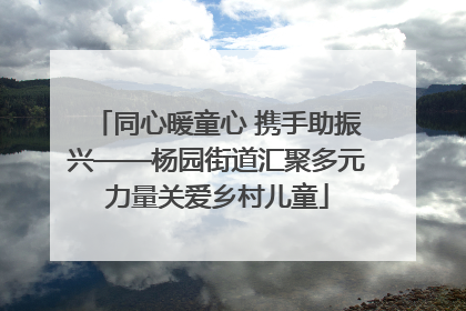同心暖童心 携手助振兴——杨园街道汇聚多元力量关爱乡村儿童