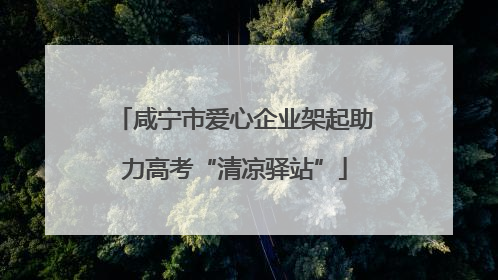 咸宁市爱心企业架起助力高考“清凉驿站”