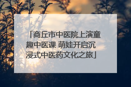 商丘市中医院上演童趣中医课 萌娃开启沉浸式中医药文化之旅