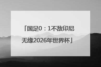国足0：1不敌印尼 无缘2026年世界杯